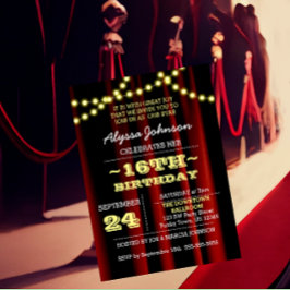 ムービーライトイエロースウィート16招待状 招待状