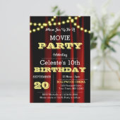 ムービーライトイエロー誕生日招待状 招待状 (スタンド正面)