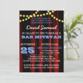 ムービーライトブルーバー（ユダヤ教の）バル・ミツバー招待状 招待状 (スタンド正面)