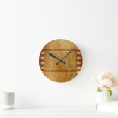 ムービーリール古ファッションド金ゴールドグランジ背景DI ラウンド壁時計 (ホーム)