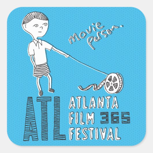 ムービー人物のステッカー スクエアシール (正面)