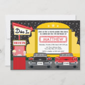 ムービー内のドライブパーティの招待状 | 屋外ムービー 招待状 (正面)