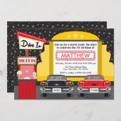 ムービー内のドライブパーティの招待状 | 屋外ムービー 招待状 (正面/裏面)