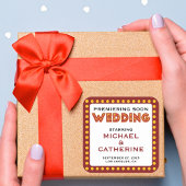 ムービー結婚テーマのマーキー記号の日付の保存 スクエアシール