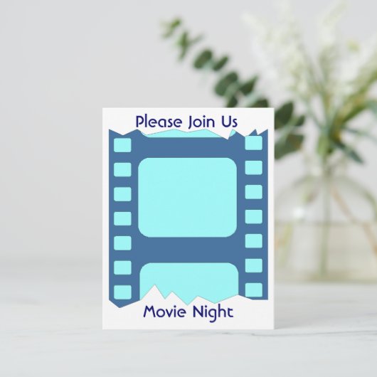 ムービー&ポップコーンパーティの招待状ホームシアターナイト 招待状 (スタンド正面)