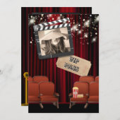 ムービーVIPフォトライトシネマスクリーニングパーティー 招待状 (正面/裏面)