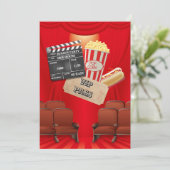 ムービーVIPポップコーンチケットクラッパーボードパーティー 招待状 (スタンド正面)