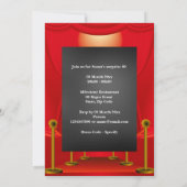 ムービーVIPポップコーンチケットクラッパーボードパーティー 招待状 (裏面)