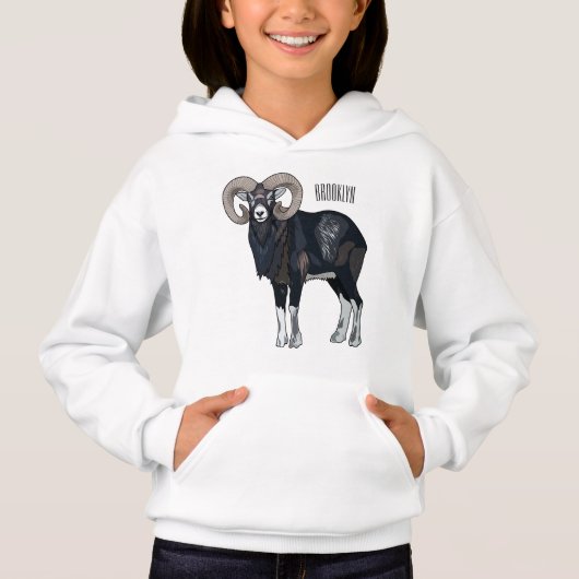 ムーフロン羊の漫画イラストレーション (正面)