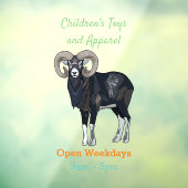 ムーフロン羊の漫画イラストレーション ウィンドウサイン (シート3)