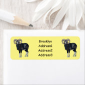 ムーフロン羊の漫画イラストレーション ラベル (インサイチュ)