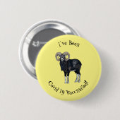 ムーフロン羊の漫画イラストレーション 缶バッジ (正面&裏面)