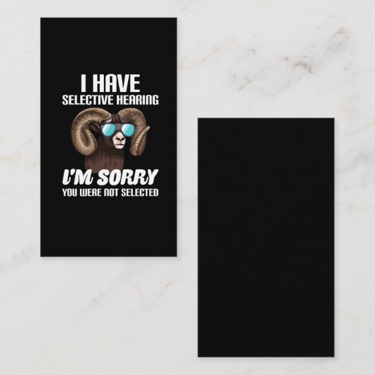 ムーフ笑わされるロン風の皮肉サングラス粗野なユーモア 名刺 (正面/裏面)