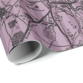 ムーブのストライプが入ったアンティークマップ ラッピングペーパー (ロールコーナー)