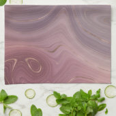 ムーブストラタ |ほこりっぽいピンクとバラ金ゴールド瑪瑙 キッチンタオル (折り畳み)