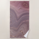 ムーブストラタ |ほこりっぽいピンクとバラ金ゴールド瑪瑙 ビーチタオル (正面)