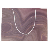 ムーブストラタ |ほこりっぽいピンクとバラ金ゴールド瑪瑙 ラージペーパーバッグ (裏面)