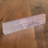 ムーブストラタ |ほこりっぽいピンクローズ金ゴールド瑪瑙 デスクネームプレート (側面)