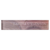 ムーブストラタ |ほこりっぽいピンクローズ金ゴールド瑪瑙 デスクネームプレート (正面)