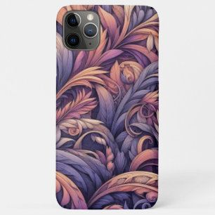 ムーブタウペピンクバイオレットパープルペイズリー模様 iPhone 11 PRO MAXケース
