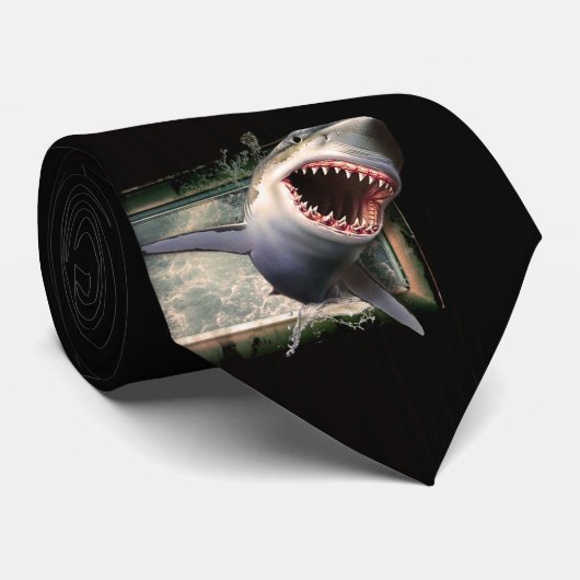 ムーブネ素晴らしクタイの白いサメ ネクタイ (ロール)