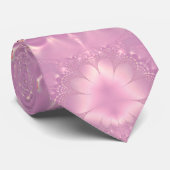 ムーブバイオレットラベンダーピンクのフローラルパターン ネクタイ (ロール)