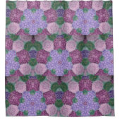 ムーブパープルとピンクアジサイ シャワーカーテン (正面)