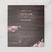 ムーブパープル&桑のフローラ素朴な木結婚の プレイスカード (外部開封)