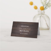 ムーブパープル&桑のフローラ素朴な木結婚の プレイスカード (裏面)