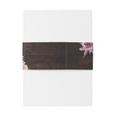 ムーブパープル&桑のフローラ素朴な木結婚の 招待状ベリーバンド (裏面例)