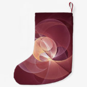 ムーブメントモダン抽象芸術ワインレッドピンクフラクタルアート スモールクリスマスストッキング (裏面)