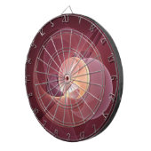 ムーブメントモダン抽象芸術ワインレッドピンクフラクタルアート ダーツボード (正面右)