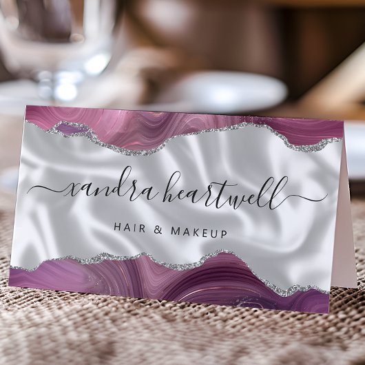 ムーブ アゲート シルバー グリッター ラグジュアリー 名刺