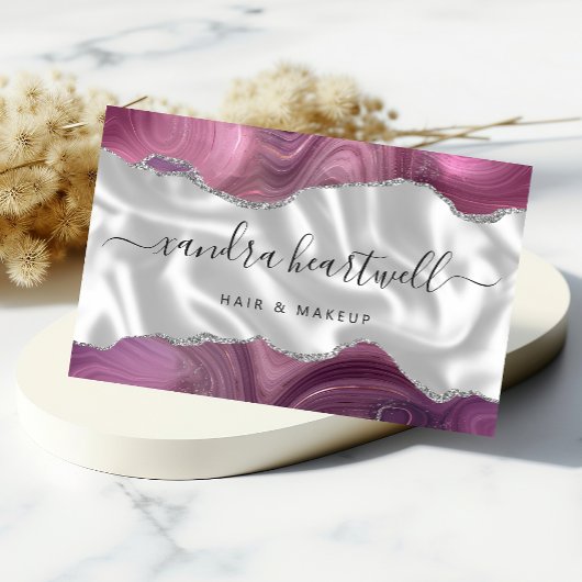 ムーブ アゲート シルバー グリッター ラグジュアリー 名刺