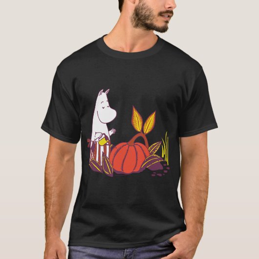 ムーミンブルーテキストカスケード Tシャツ (正面)