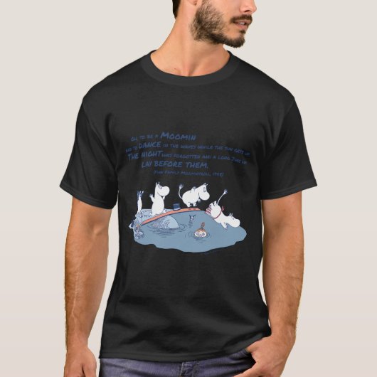 ムーミン スナフキン 花の輪郭の帽子 Tシャツ (正面)