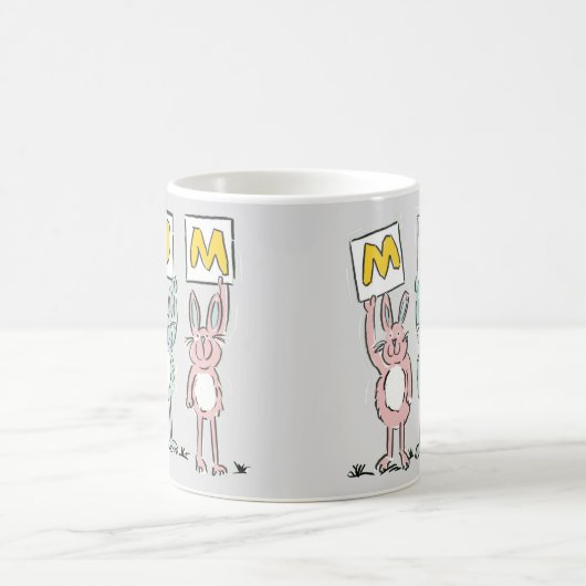 ムームおもしろいウサギデザイン コーヒーマグカップ (中央)