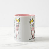 ムームおもしろいウサギデザイン ツートーンマグカップ (中央)