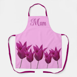 ムームかわいらしに美しスタイリッシュいピンクのチューリップフローラ エプロン