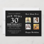 ムームさんの誕生日パーティー写真コラージュ 招待状 (正面)