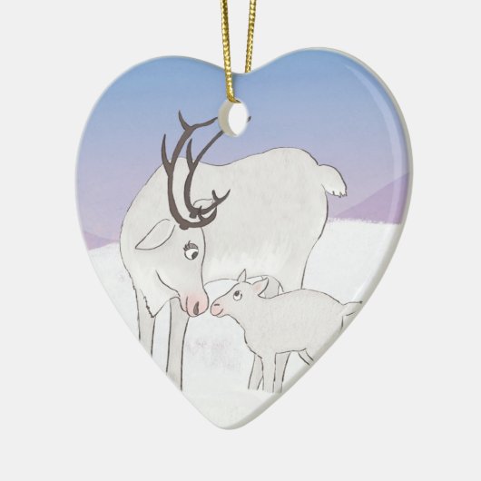 ムームとベビートナカイのクリスマスツリーオーナメント セラミックオーナメント (左)