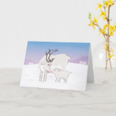 ムームとベビートナカイ・クリスマスカード カード (黄色い花)