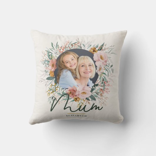 ムームギフト写真水彩フローラ母 クッション (裏面)