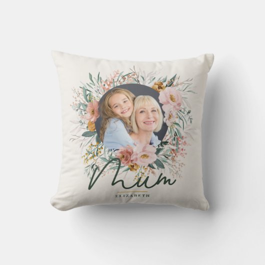 ムームギフト写真水彩フローラ母 クッション (正面)