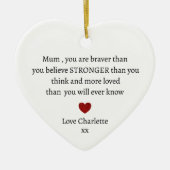 ムームギフト | パーソナライズされた Mum Keepsake セラミックオーナメント (正面)