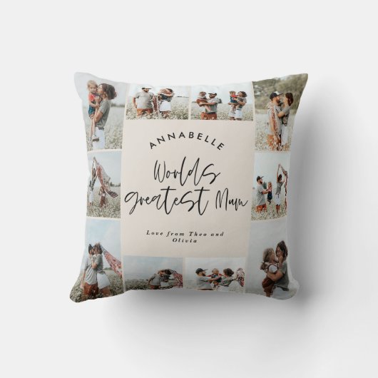 ムームクリーエレガントムモダンミニマル写真コラージュ クッション (裏面)