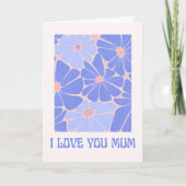 ムームシンプルフローリング用ピンクとブルーの花 サンキューカード (正面)