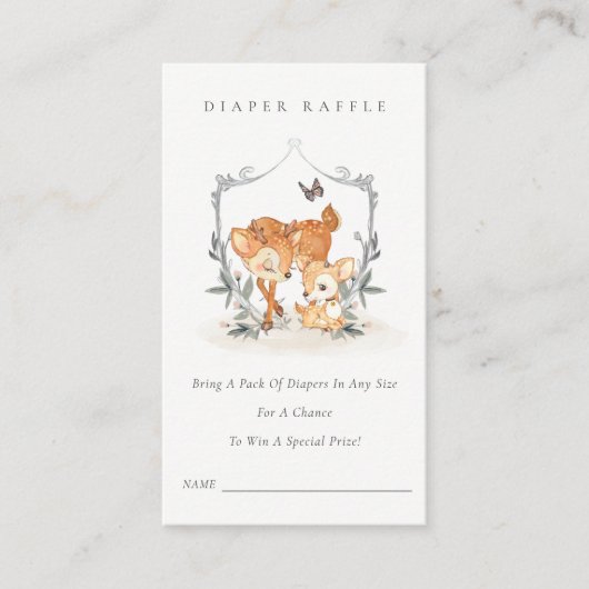 ムームディアファウンフローラおむつラッフルベビーシャワー エンクロージャーカード (正面)