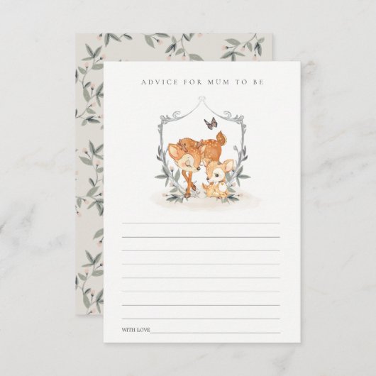 ムームディアファウンフローラアドバイスマムベビーシャワー エンクロージャーカード (正面/裏面)