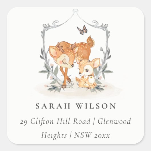 ムームディアファウンフローラクレストベビーシャワーアドレス スクエアシール (正面)